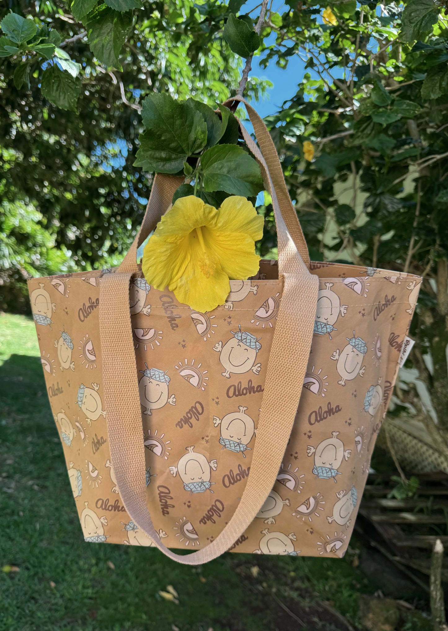 Kraft Paper Li‘i Tote- Mr. Aloha