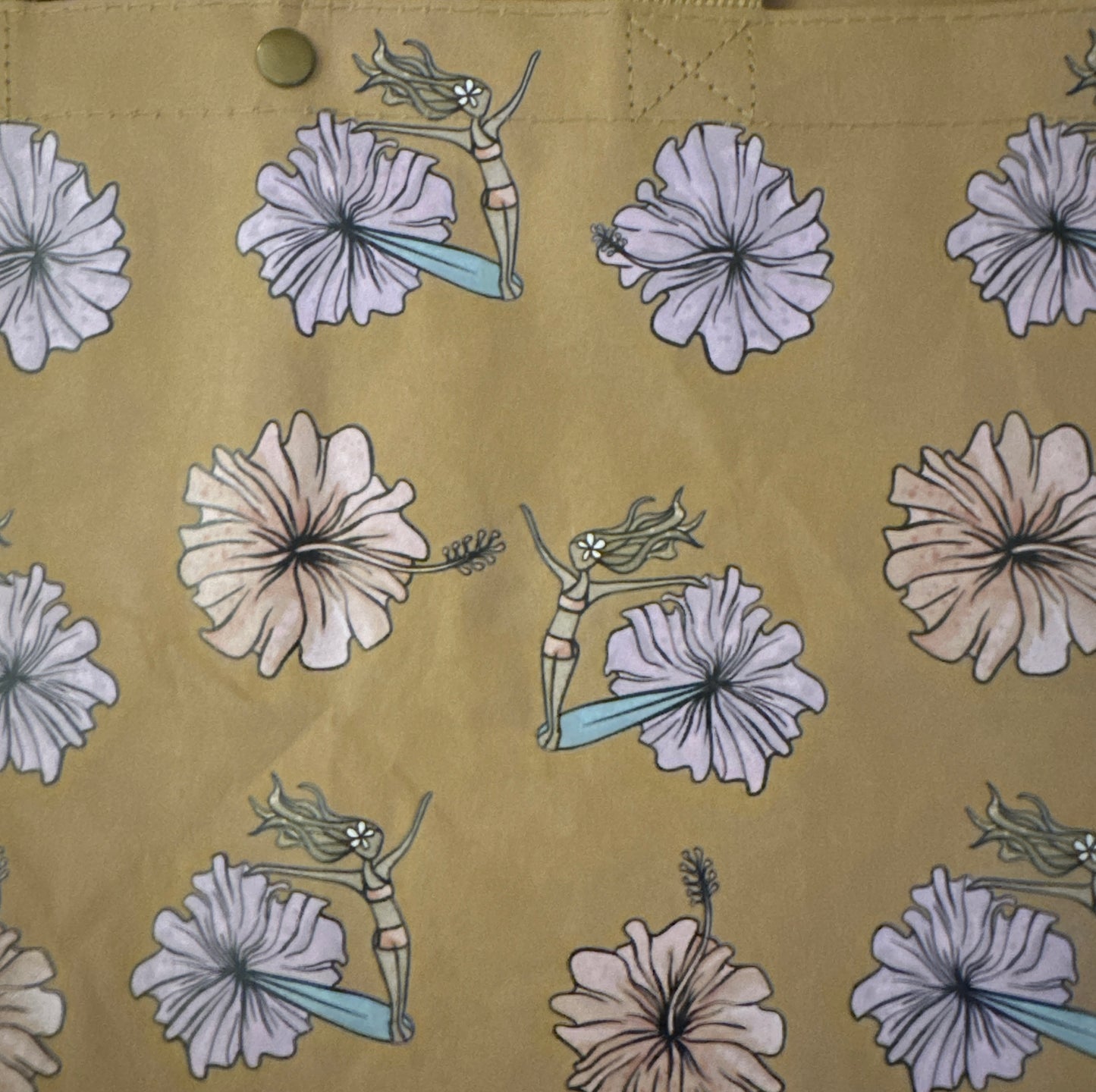 Kraft Paper Li‘i Tote- Hibiscus Surf black