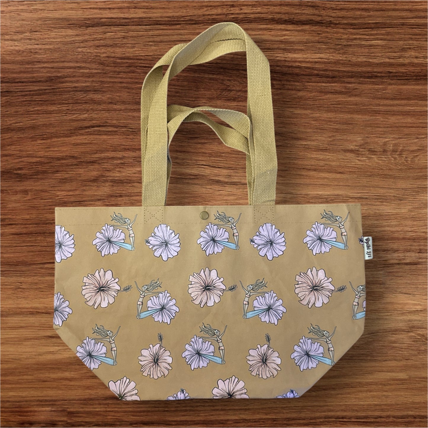 Kraft Paper Li‘i Tote- Hibiscus Surf black
